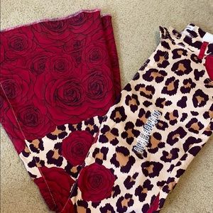 NWT Ranch Dress’n cheetah and rose flare pants